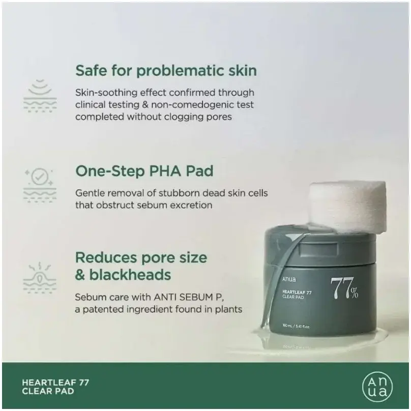 Anua 77% Heartleaf 77 Clear Pad 160mL