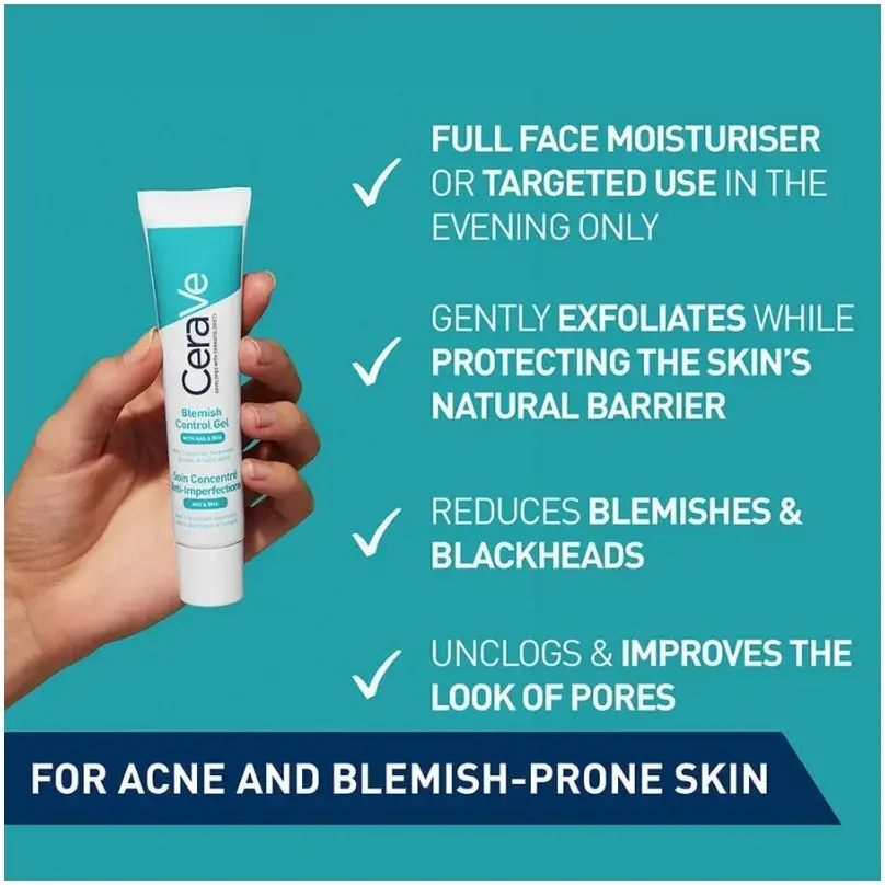 Cerave Blemish Control Gel With Aha & Bha 40mL