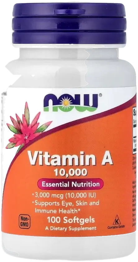 Now Vitamin A 10,000 Softgels 100S pack