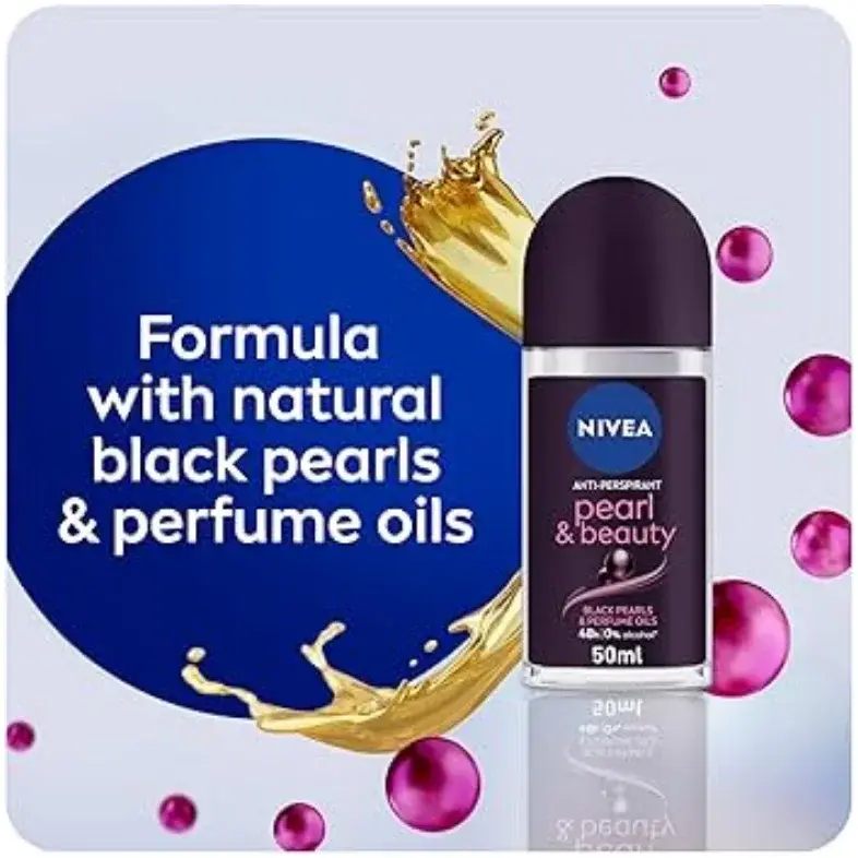 Nivea Pearl Beauty Black Roll-On Deodorant 50mL
