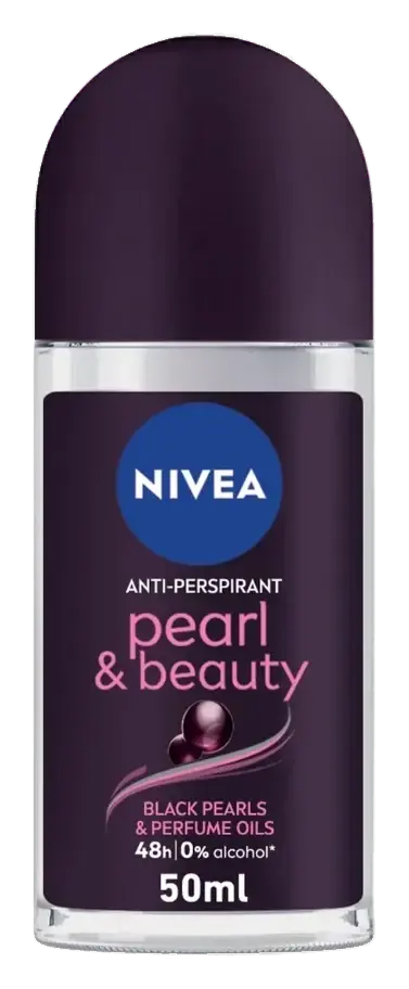 Nivea Pearl Beauty Black Roll-On Deodorant 50mL pack