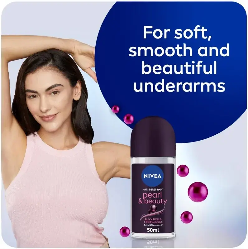 Nivea Pearl Beauty Black Roll-On Deodorant 50mL