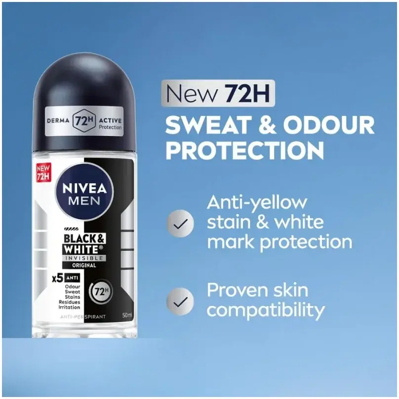 Nivea Deo Roll-On B&W Original 50mL