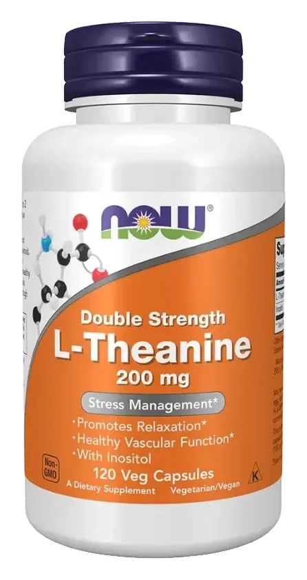 Now L-Theanine 200mg 120 Capsules pack