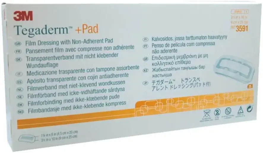 3M Tegaderm Plus Pad 9x25cm 3591 25s pack