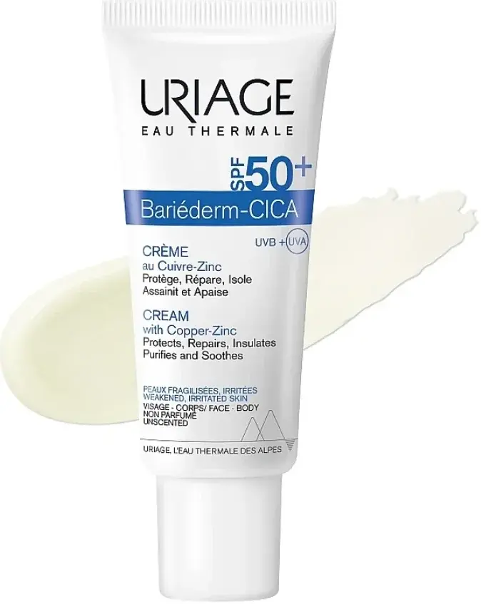 Uriage Bariederm Cica Cream SPF50+ 40mL pack