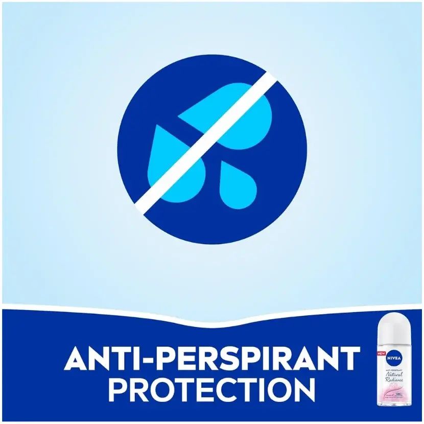Nivea Antiperspirant Roll-on for Women, 48h Protection, Natural Radiance, 50mL