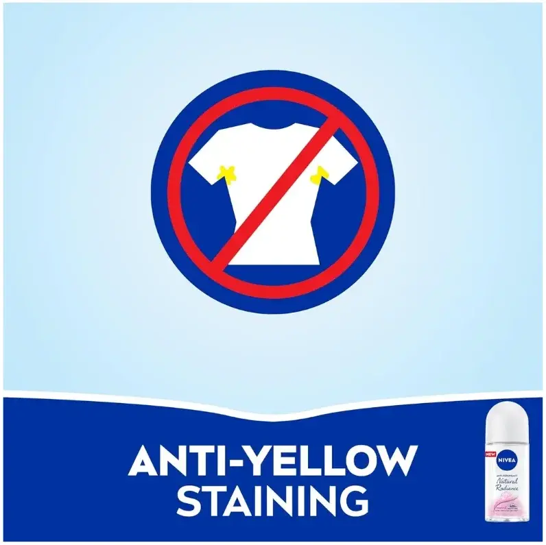 Nivea Antiperspirant Roll-on for Women, 48h Protection, Natural Radiance, 50mL