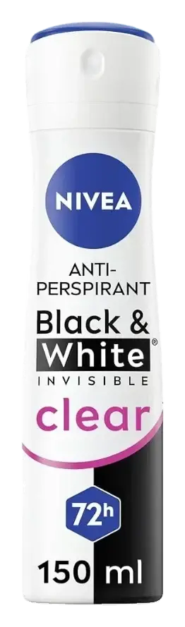 Nivea Black & White Invisible Antiperspirant Deodorant Spray for Women 150mL pack
