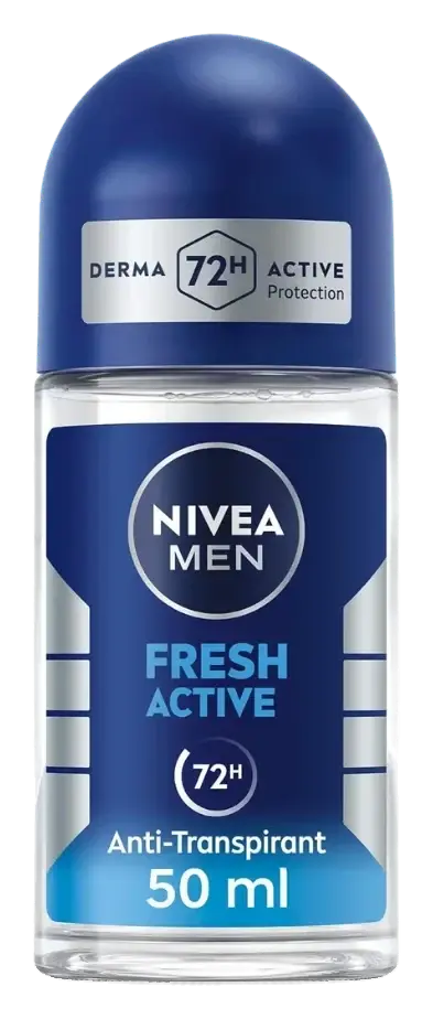 Nivea Nv307 Antiperspirant Roll-on for Men, Fresh Active Fresh Scent, 50mL pack