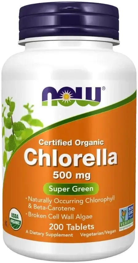 Now Organic Chlorella 500Mg Tabletlet 200 Tablet pack