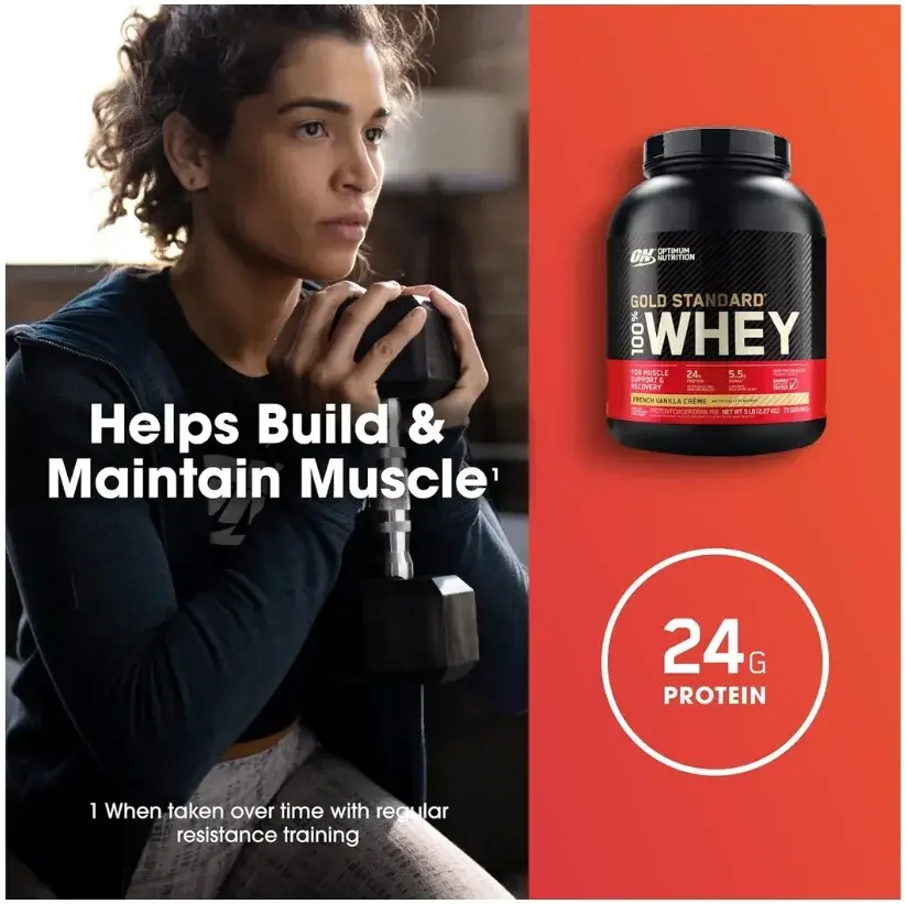 Optimum Nutrition 100% Whey Gold French Vanilla Powder 5Lb
