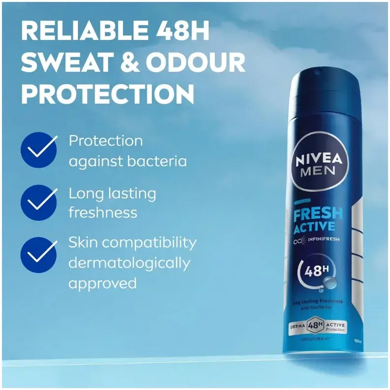 Nivea Nv323 Deo Spray Fresh Active Men 150mL
