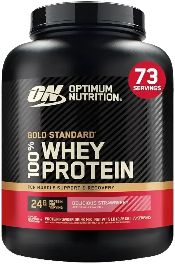 Optimum Nutrition Gold Standard 100% Whey Protein Powder Strawberry 5Lb pack