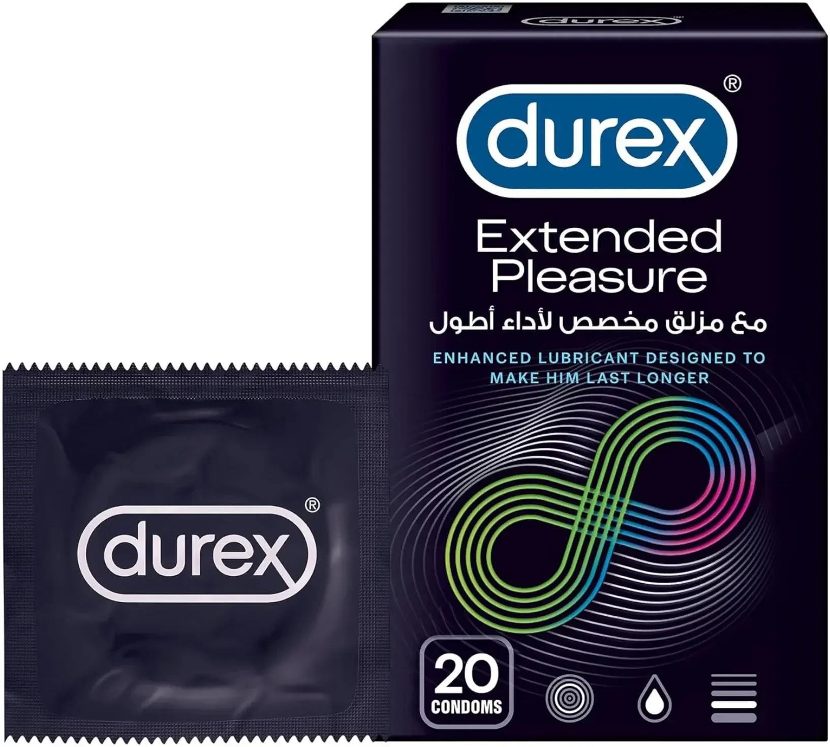 Durex Extend Pleasure Delay Climax Latex Condoms 20s pack