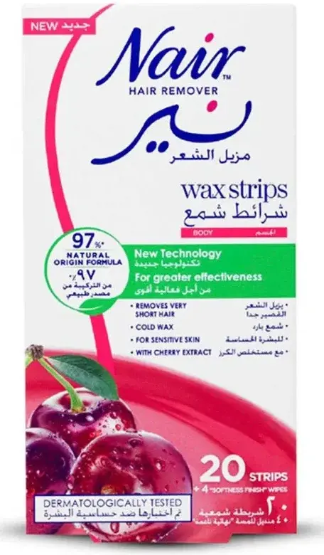 Nair Wax Strip Sensitive Skin Cherry 20S pack