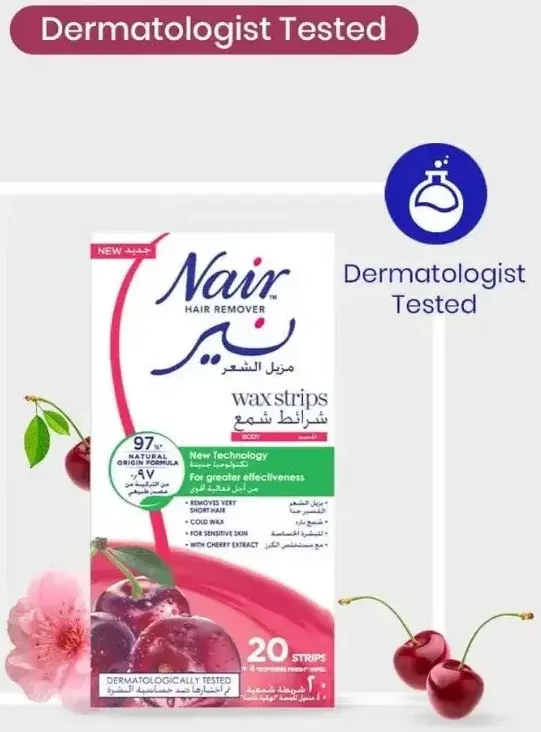 Nair Wax Strip Sensitive Skin Cherry 20S