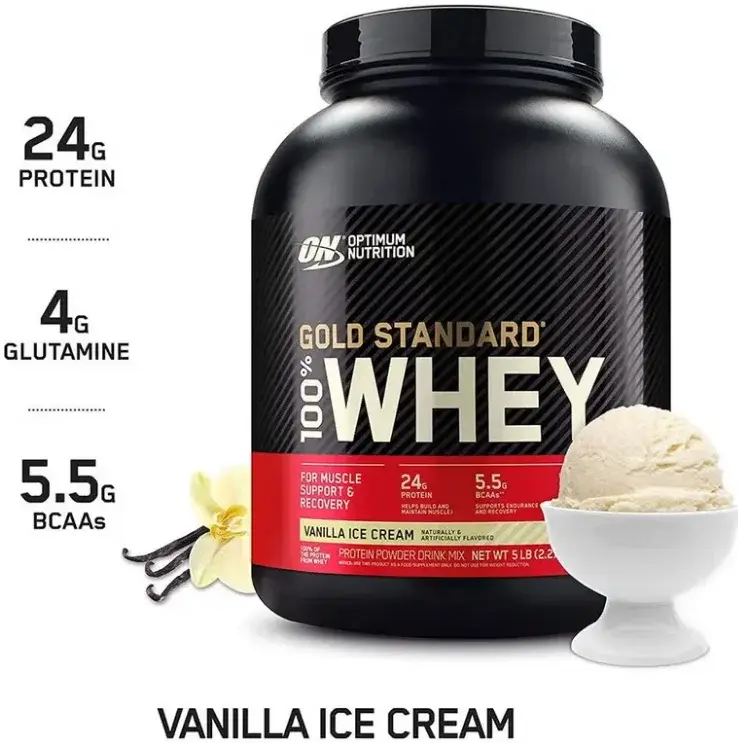 Optimum Nutrition 100% Whey Gold Standard Vanila Ice Cream Protein 5Lb