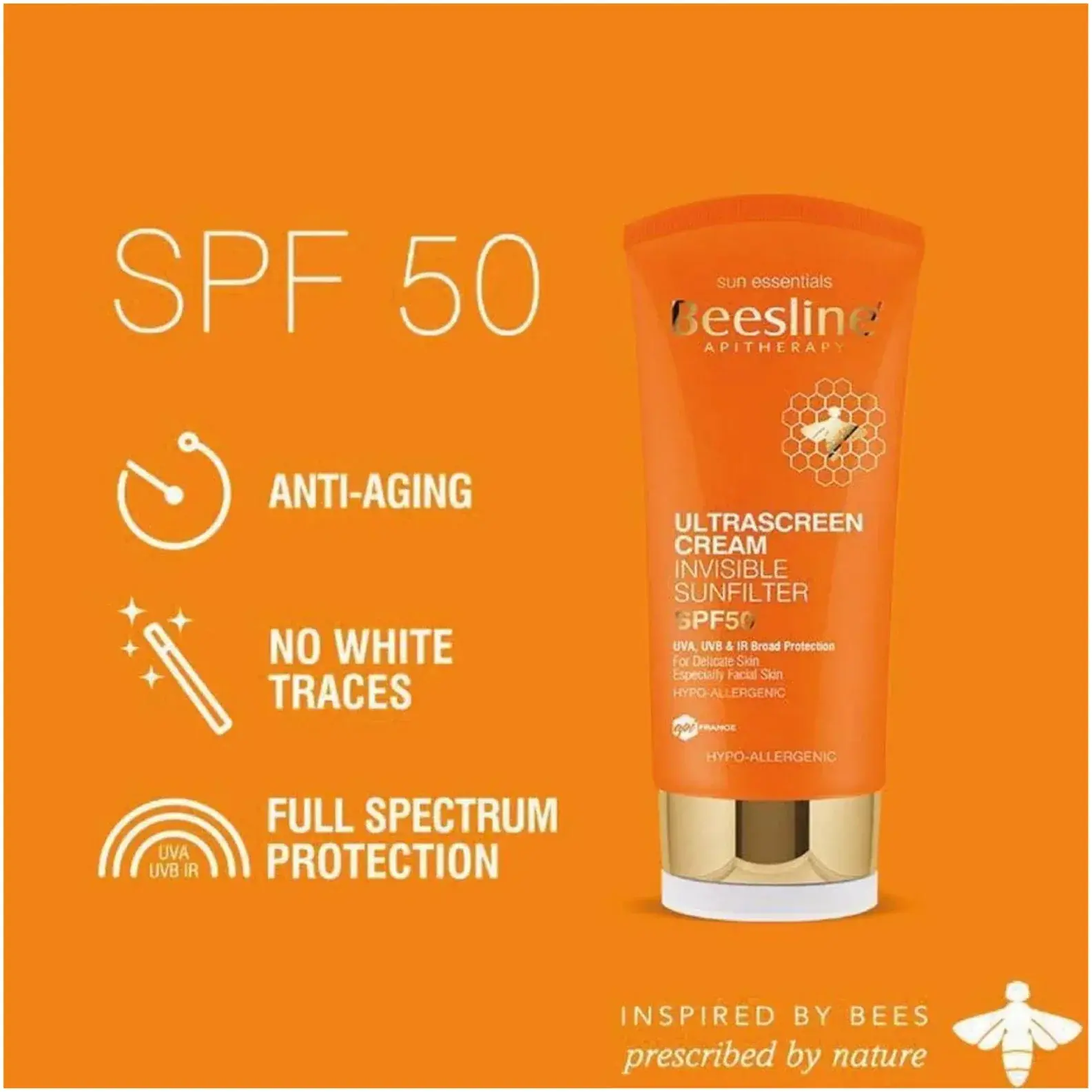 Beesline Ultrascreen Invisible SPF50 Protective Sunscreen Cream 60ml