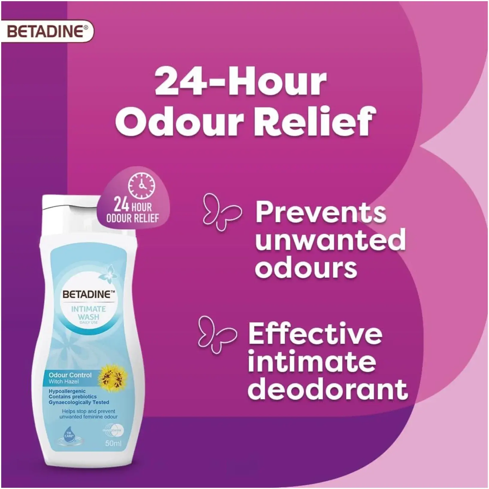 Betadine Odour Control Antiseptic Intimate Hygiene Wash 50ml