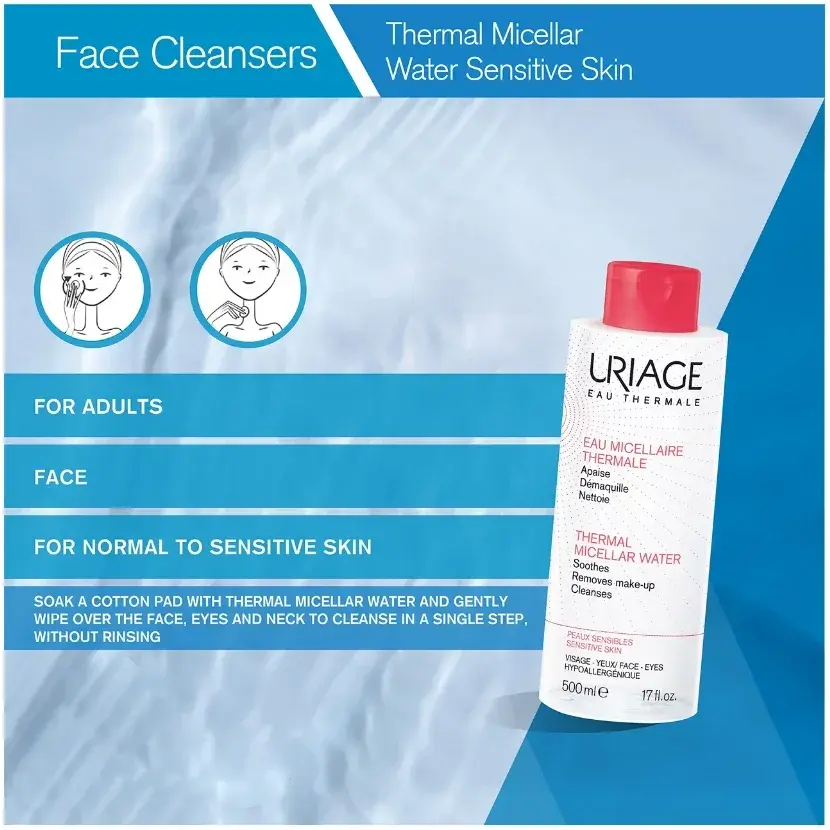 Uriage Urg-639-0 Eau Micellar Thermal Pink Water For Sensitive Skin 250Ml