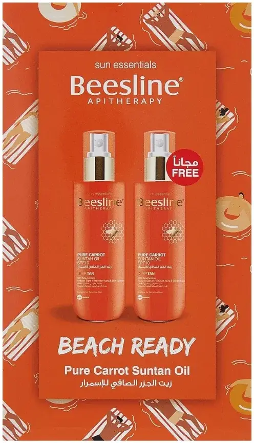 Beesline Pure Carrot Suntan Oil Spf 10 200Ml 1+1 pack