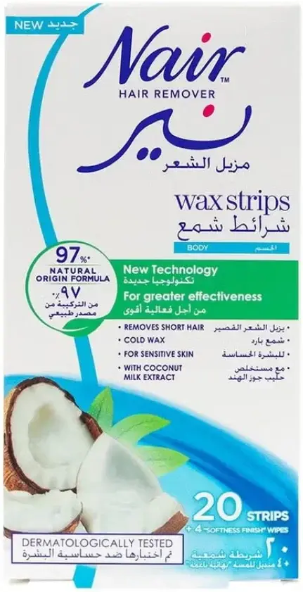 Nair Wax Sensitive Skin Coconut Strips 20S pack