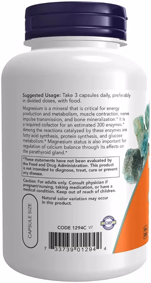 Now Magnesium Glycinate Bioprene Veg Capsule 180S
