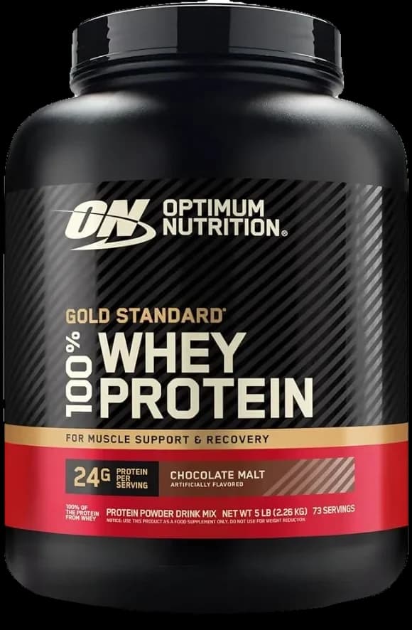 Optimum Nutrition 100% Whey Gold Standard Chocolate Malt Protein Powder 5Lb pack