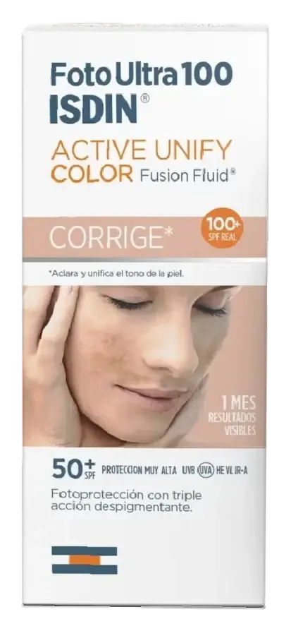 Isdin Fotoultra 100 Activ Unify Fusion Fluid Color Sunscreen 50Ml pack