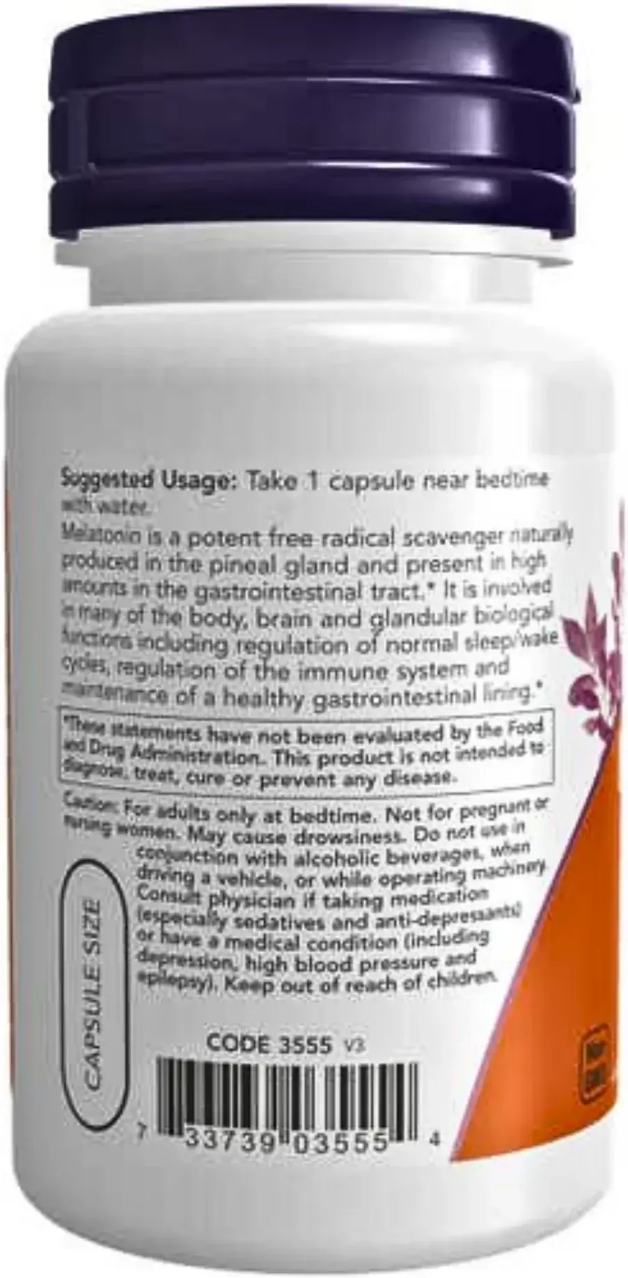 Now Melatonin 5mg Sleep Support & Insomnia Relief Capsules 60s