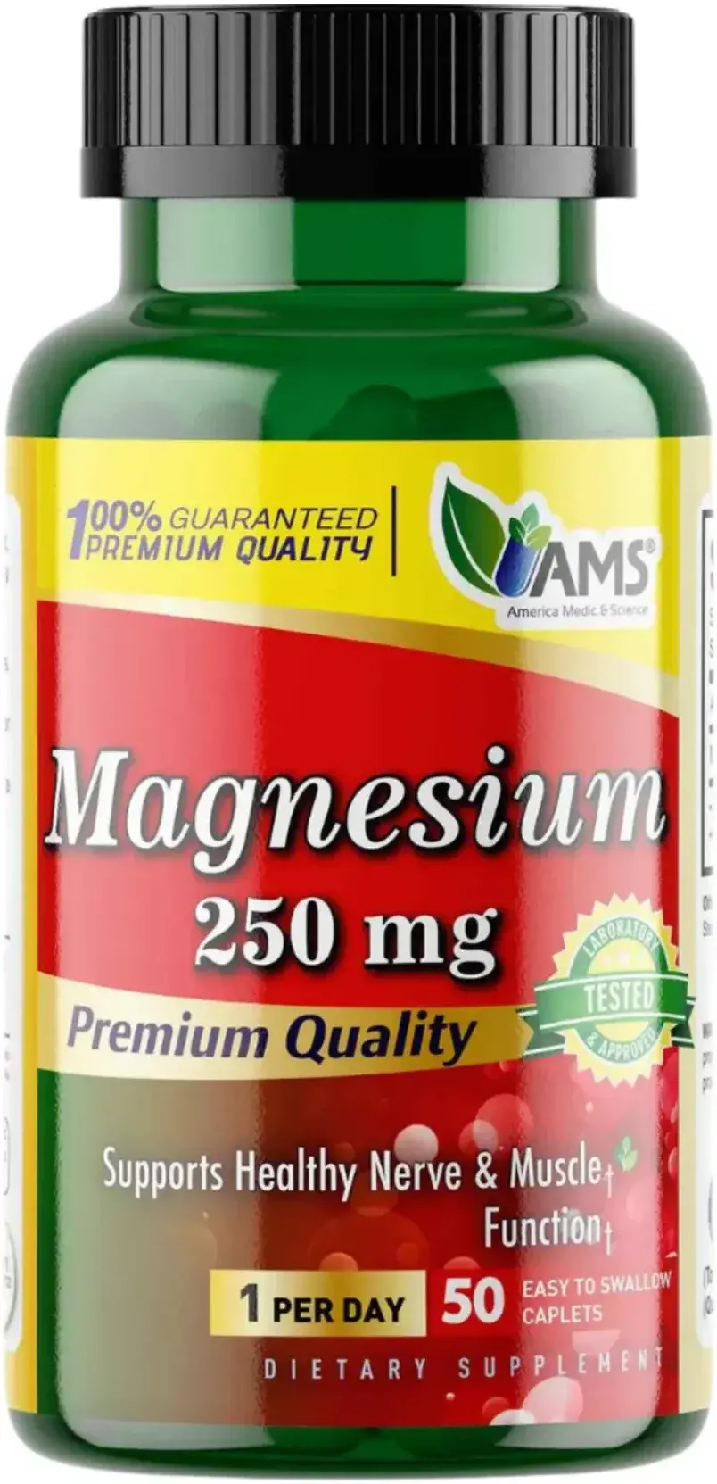 AMS Magnesium 250mg Muscle & Nerve Support Tablets 50s