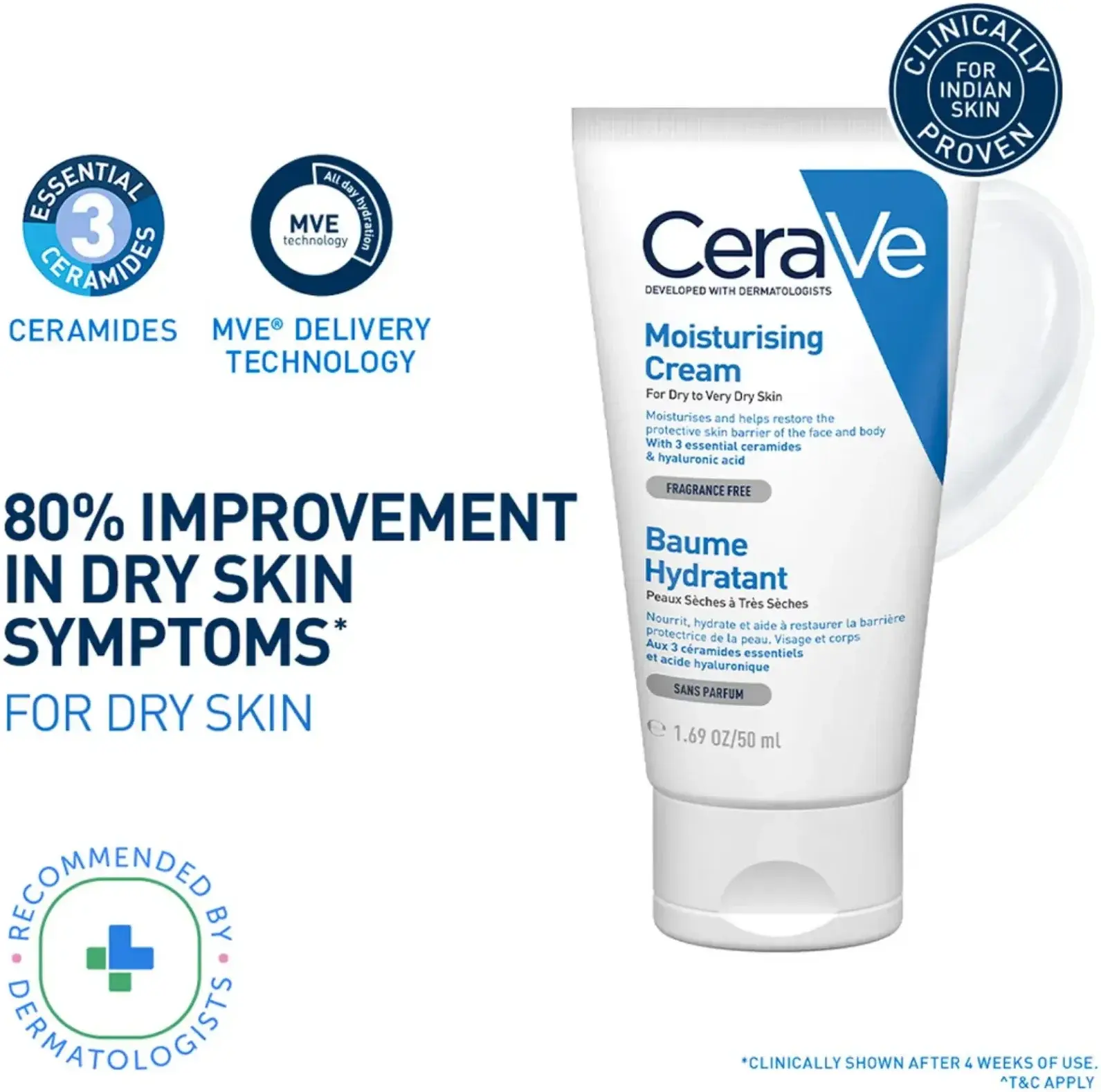 CeraVe Moisturising Cream for Dry to Very Dry Skin 50ml