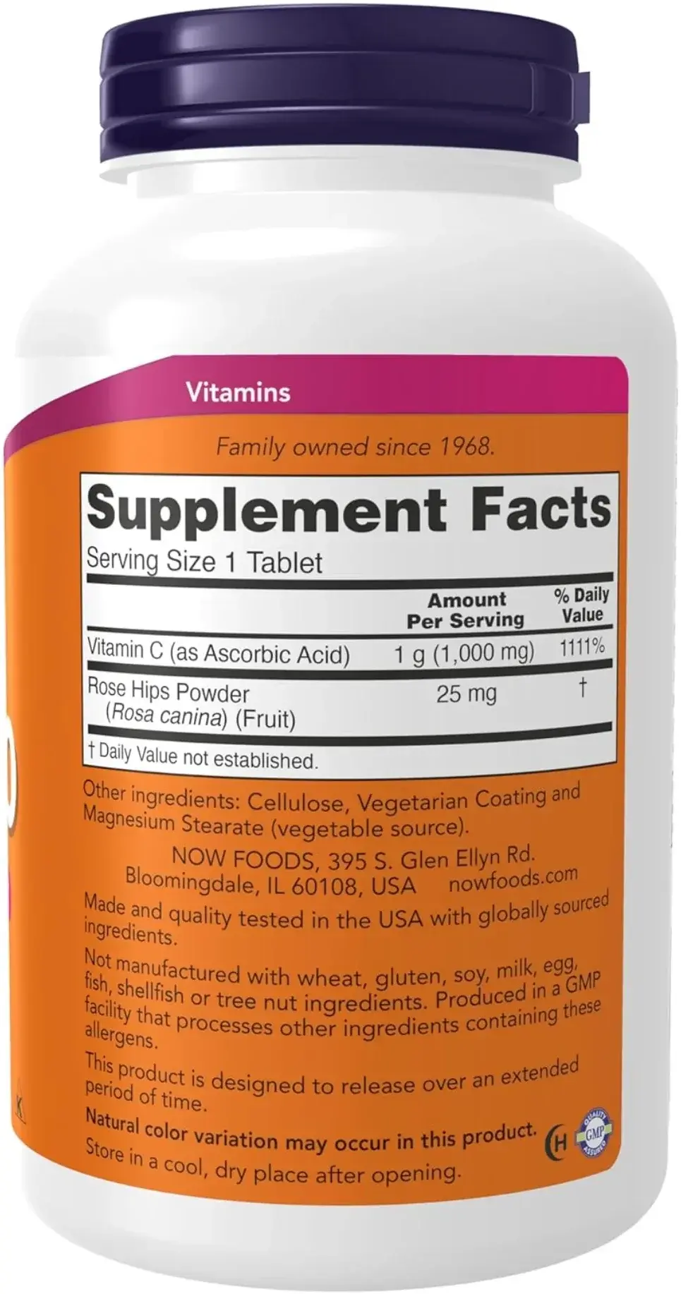 Now Vitamin C-1000mg with Rose Hips Immune Support Tablets 100s