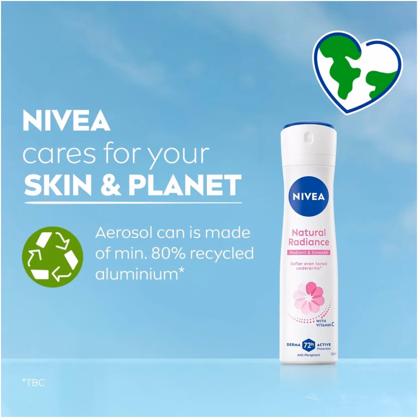 Nivea Natural Radiance 48H Women's Antiperspirant Deodorant Spray 150ml