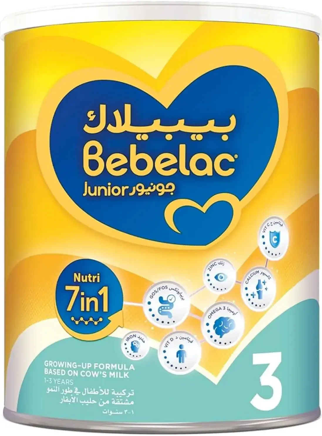 Bebelac Junior Nutri 7-in-1 Stage 3 Toddler Growing-Up Milk Formula 1-3 Years 400g pack