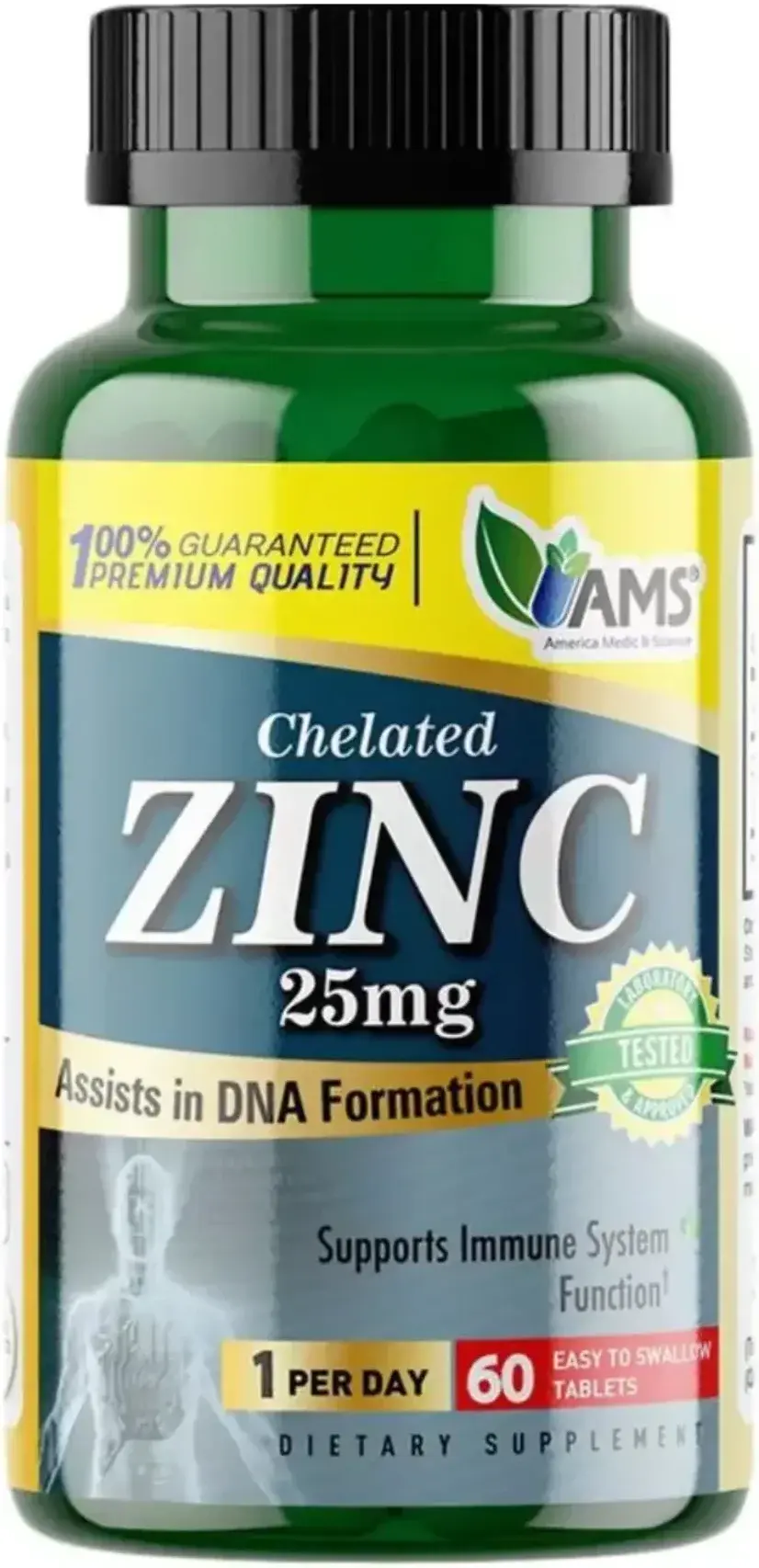 AMS Zinc 25mg Immune Support & Antioxidant Tablets 60s