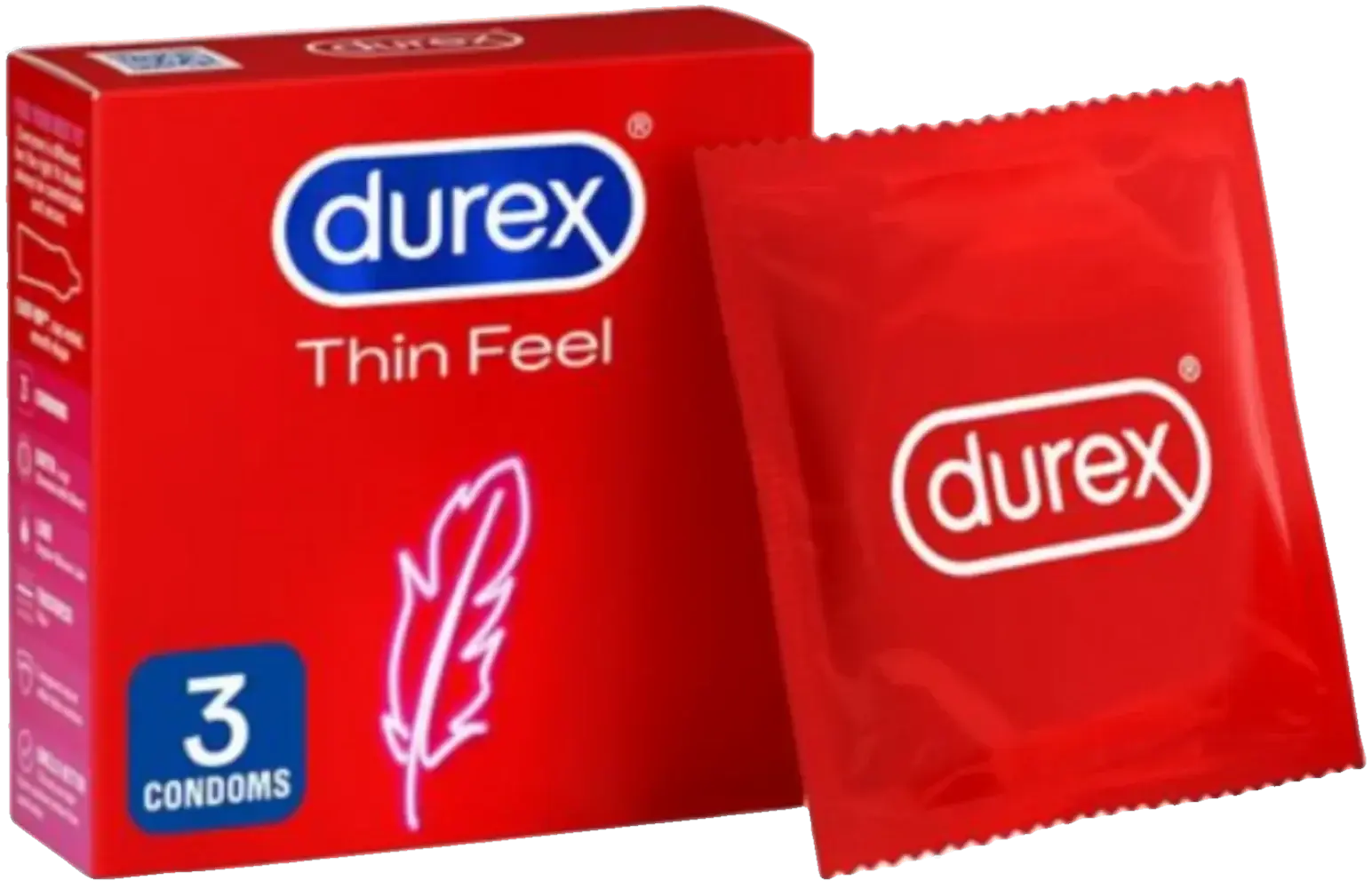 Durex Feel Thin Natural Sensation Latex Condoms 3s