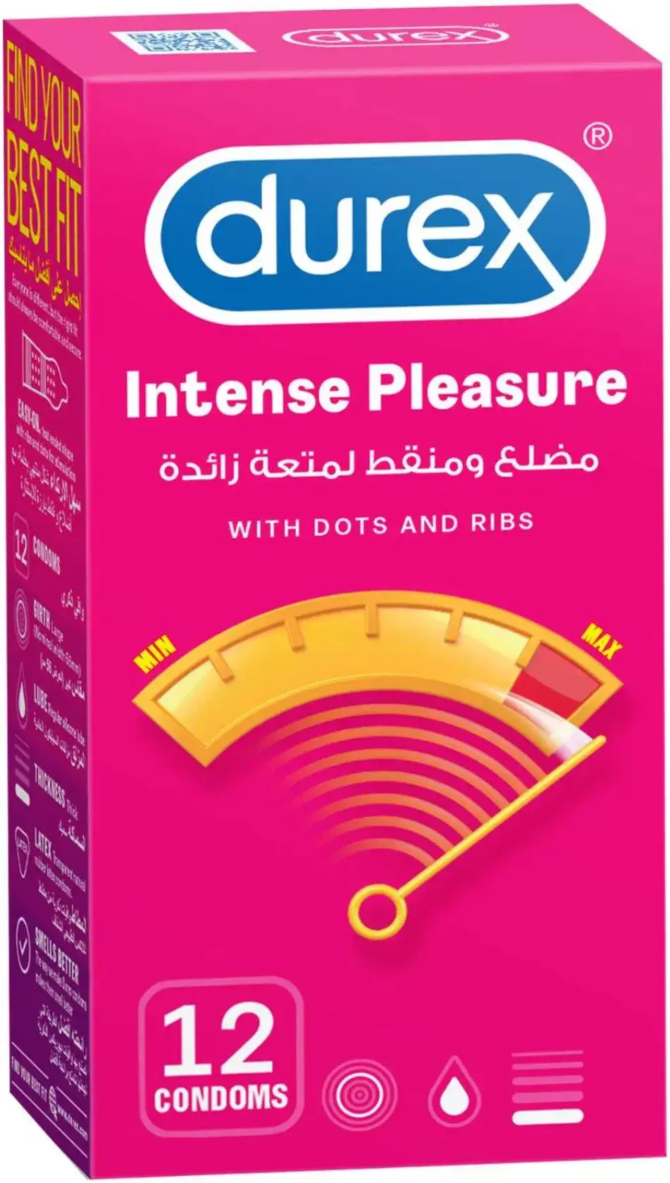 Durex Intense Pleasure Stimulating Ribbed & Dotted Condoms 12s pack