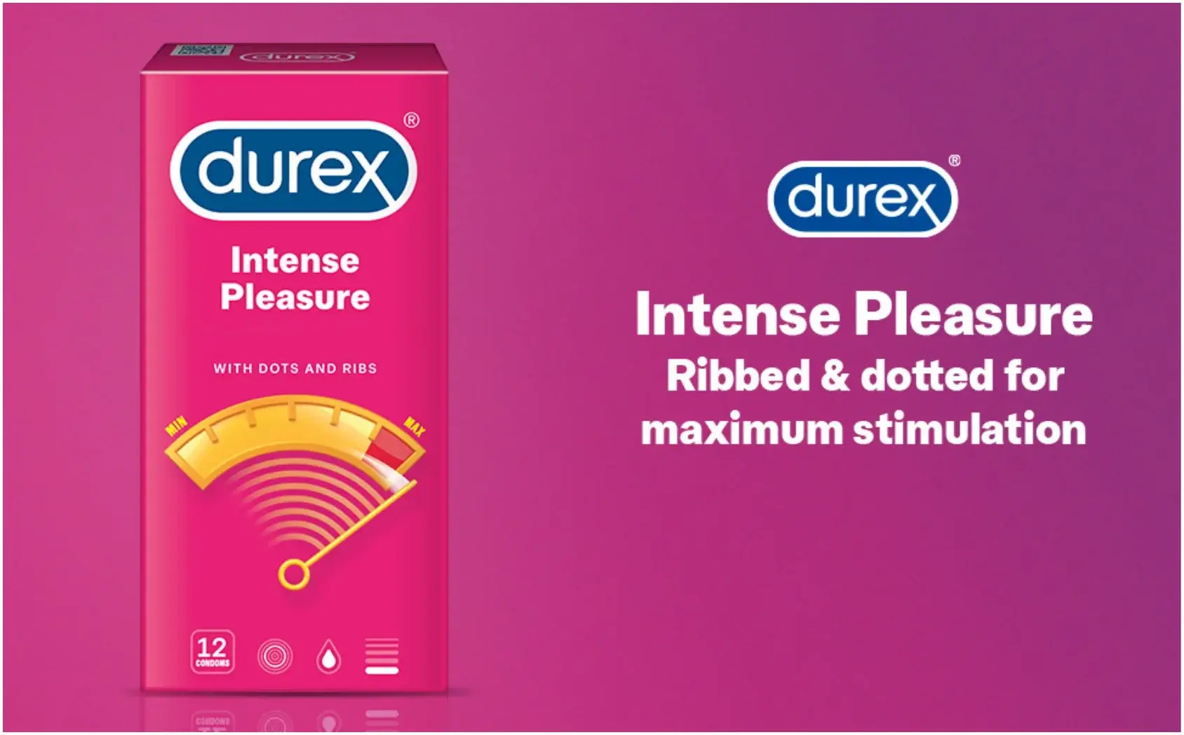 Durex Intense Pleasure Stimulating Ribbed & Dotted Condoms 12s