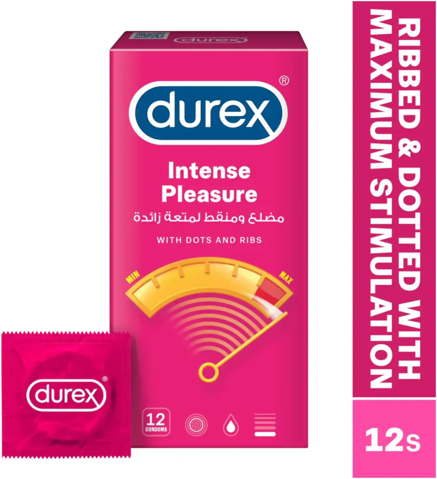 Durex Intense Pleasure Stimulating Ribbed & Dotted Condoms 12s