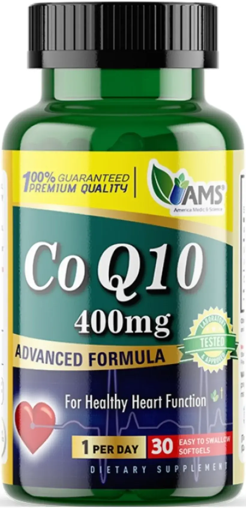 AMS CoQ10 400mg Heart & Cellular Energy Support Softgels 30s