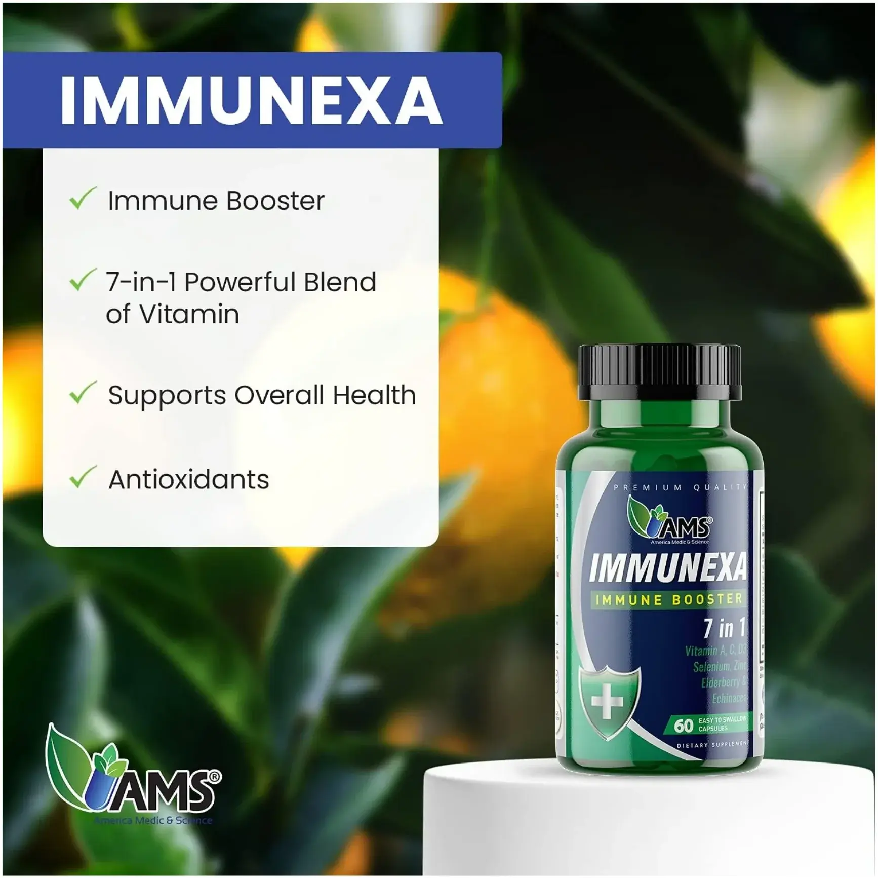 AMS Immunexa Immune System Strengthening Support Capsules 60s