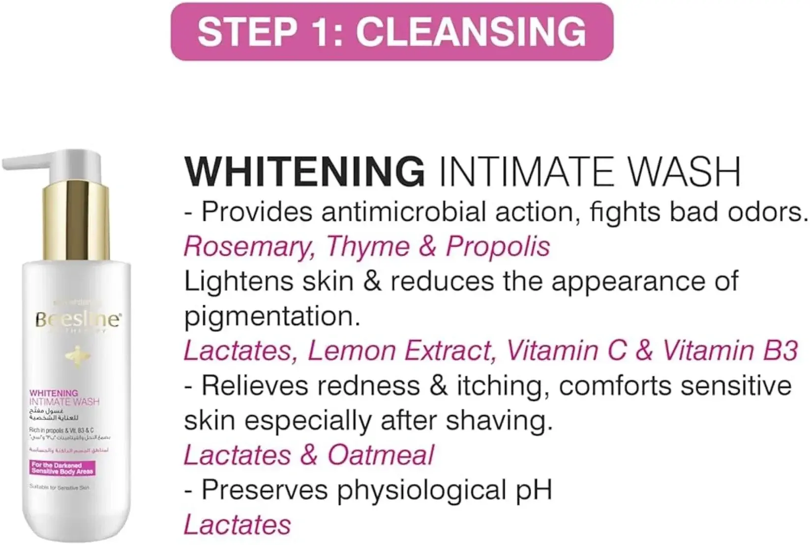 Beesline Whitening Intimate Hygiene Wash Step 1 200ml