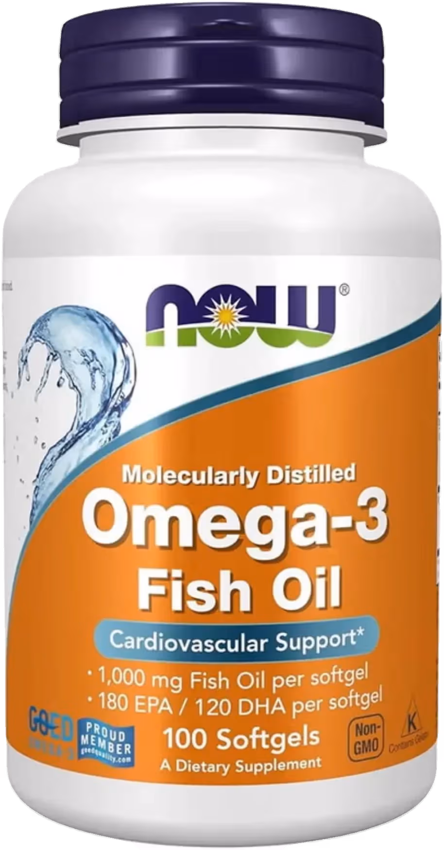 Now Omega-3 Fish Oil 1000mg Heart & Brain Health Softgels 100s pack