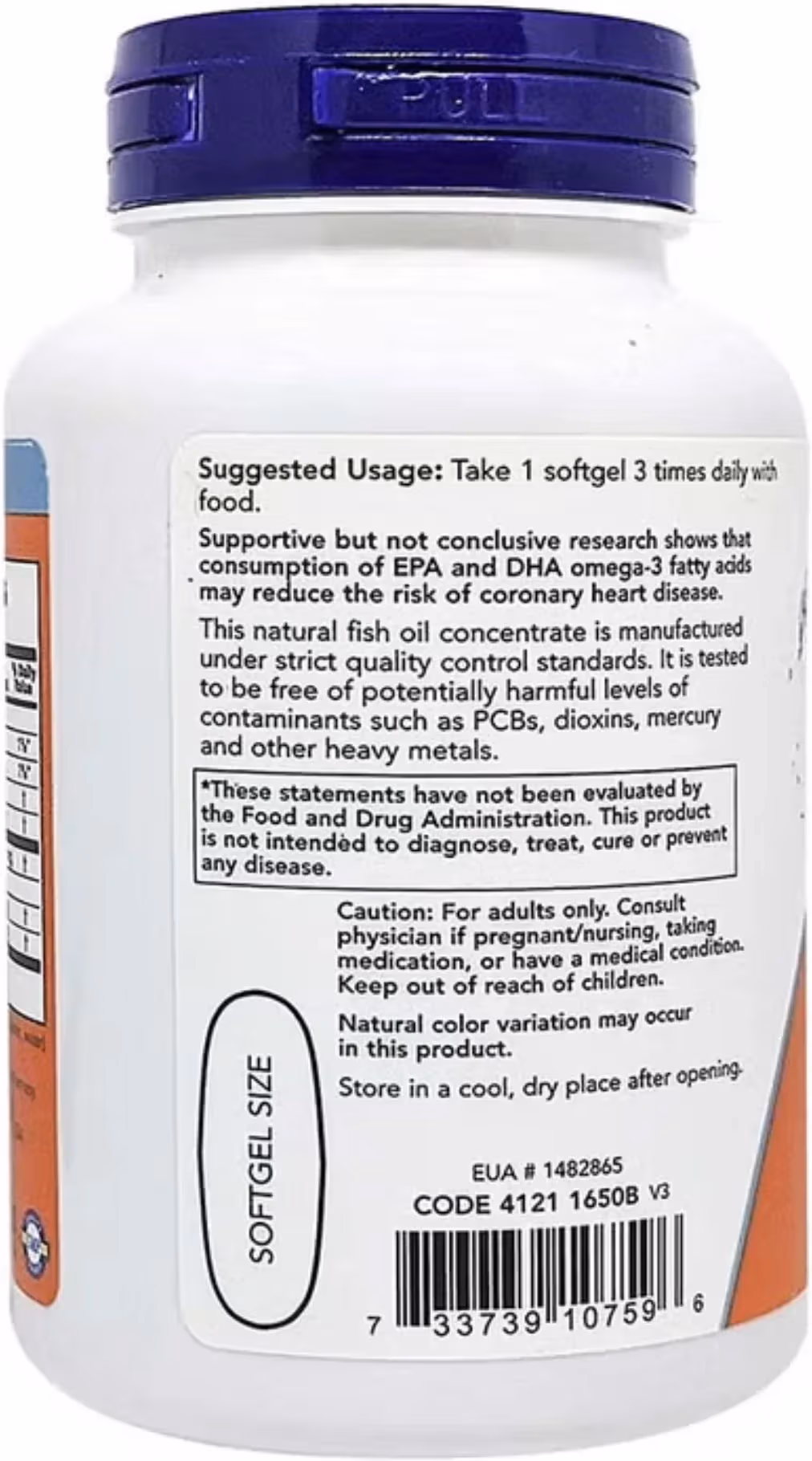 Now Omega-3 Fish Oil 1000mg Heart & Brain Health Softgels 100s