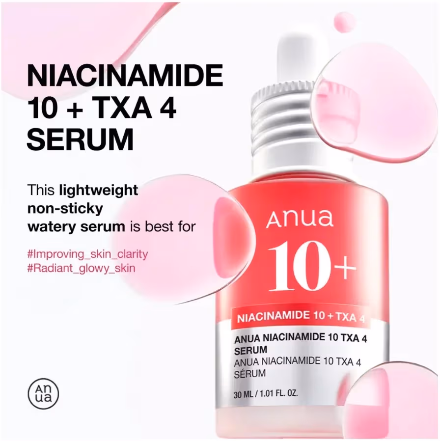 Anua Niacinamide 10% + TXA 4% Brightening Anti-Dark Spot Serum 30ml