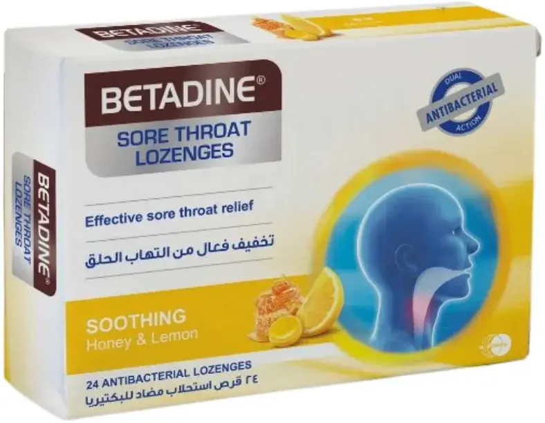 Betadine Honey & Lemon Lozenges 24s pack