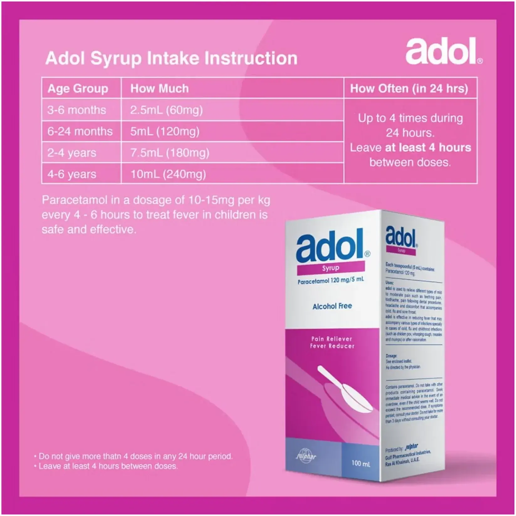 Adol 120mg/5ml Syrup 100ml