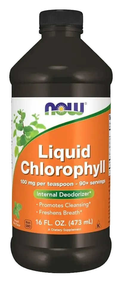 Now Chlorophyll Liquid Mint Flavour Detox & Antioxidant Support 473ml pack